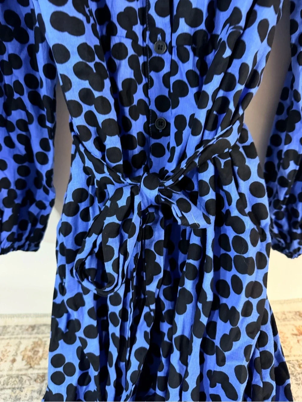 Ava & Viv Polka Dot Blue Black Dress
